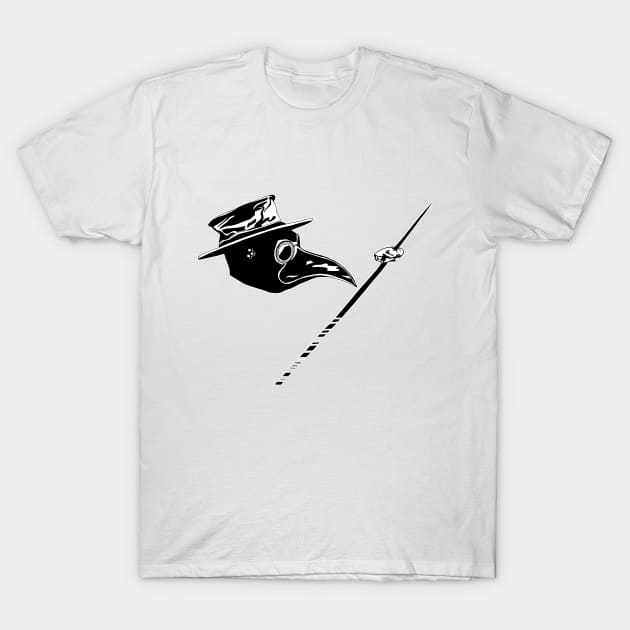 Black Plague Doctor T-Shirt by euglenii